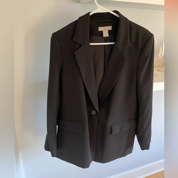 H&M black single breasted blazer size: M - Picture 2 of 8